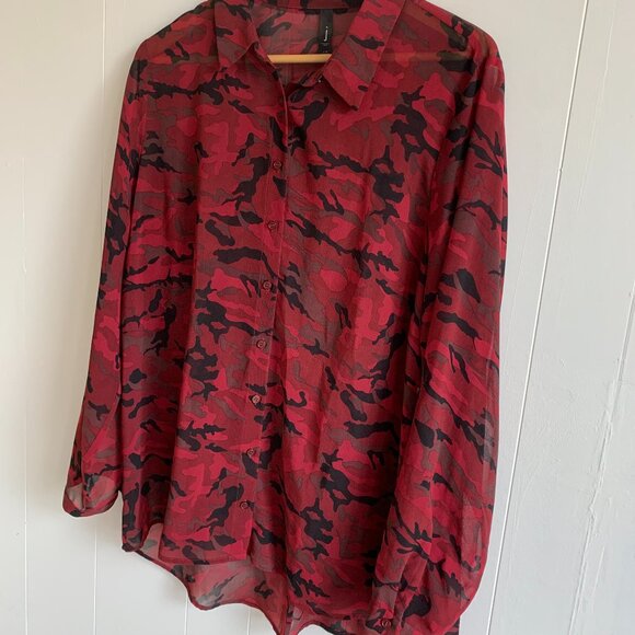 Ladies Red Camo Blouse - Picture 3 of 7